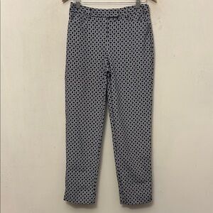 Talbots navy blue white patterned ankle pants Size 4 EUC